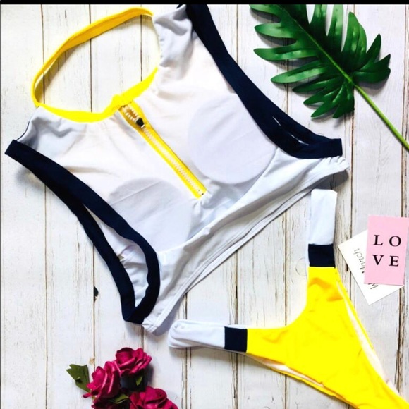 💥sexy Front Zip Two Piece Bikini - Picture 3 of 4